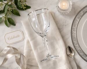 Lenox Rhythm Crystal Water Goblet Platinum Rim 8.5"